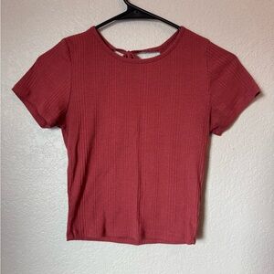 Caution To The Wind Short Sleeve Red Top